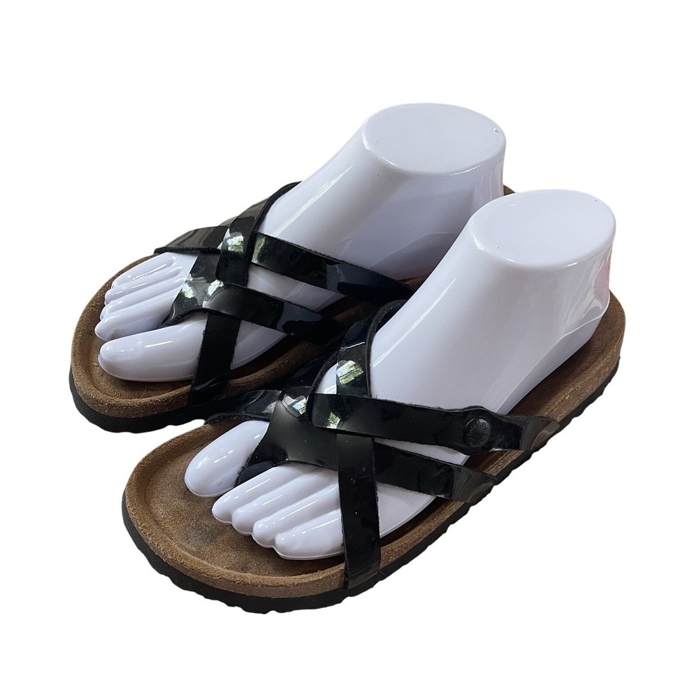 Birkenstock Womens 8 Sandal Shoes Betula Vinja Black EU 38 Thong Beach Pool Boho